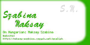 szabina maksay business card